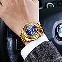Годинник Chenxi чоловічий на руку з безелем Золото з синім циферблатом ( код: IBW910YZ ), фото 6