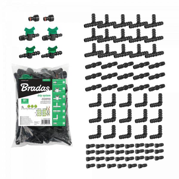 Набір аксесуарів для крапельного поливу,16мм, 81 шт., DSWA20-SET4, фото 1