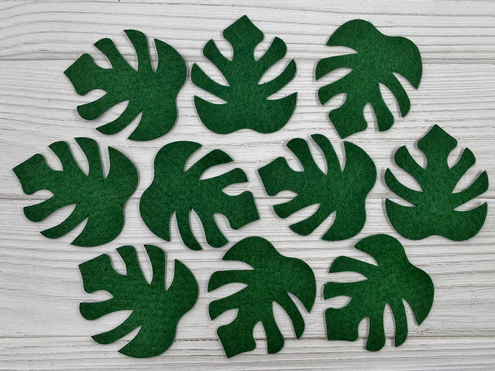 Лист монстери з американського фетру №0741, фото 1