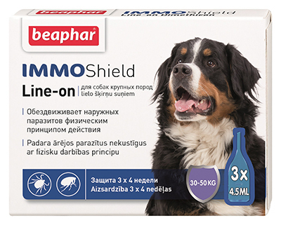 Краплі для собак на холку 30-50 кг проти бліх, кліщів і комарів Beaphar IMO Shield (Беафар ІММО Шилд) 3 піпетки