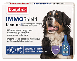 Краплі для собак на холку 30-50 кг проти бліх, кліщів і комарів Beaphar IMO Shield (Беафар ІММО Шилд) 3 піпетки
