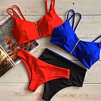 Купальник роздільний жіночий К24  чорний, червоний, пудровий, білий неон, синій