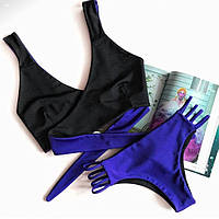 Купальник роздільний жіночий К26  чорний, червоний, пудровий, білий неон, синій