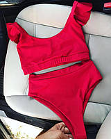 Купальник роздільний жіночий К27  чорний, червоний, пудровий, білий неон, синій