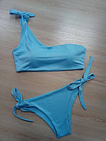 Купальник роздільний жіночий бандо К31  чорний, червоний, пудровий, білий неон, синій