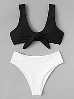 Купальник роздільний жіночий К39  чорний, червоний, пудровий, білий неон, синій