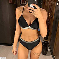 Купальник роздільний жіночий К42  чорний, червоний, пудровий, білий неон, синій