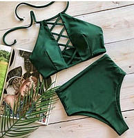 Купальник роздільний жіночий К43  чорний, червоний, пудровий, білий неон, синій