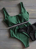 Купальник роздільний жіночий К45  чорний, червоний, пудровий, білий неон, синій