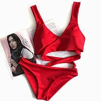 Купальник роздільний жіночий К47  чорний, червоний, пудровий, білий неон, синій