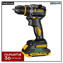 Шурупокрут акумуляторний безщітковий ZEGOR CDPP-21BL 70 Нм Дві швидкості 2 АКБ 21 В 2 Ач ЗУ Кейс