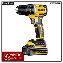 Шурупокрут акумуляторний безщітковий ZEGOR CDP-21BL 37 Нм Дві швидкості 2 АКБ 21 В 2 Ач ЗУ Кейс