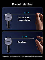 Автомобільний зарядний пристрій UGREEN Nexode 75 W 3-Port Super Fast Cigarette Lighter, фото 3