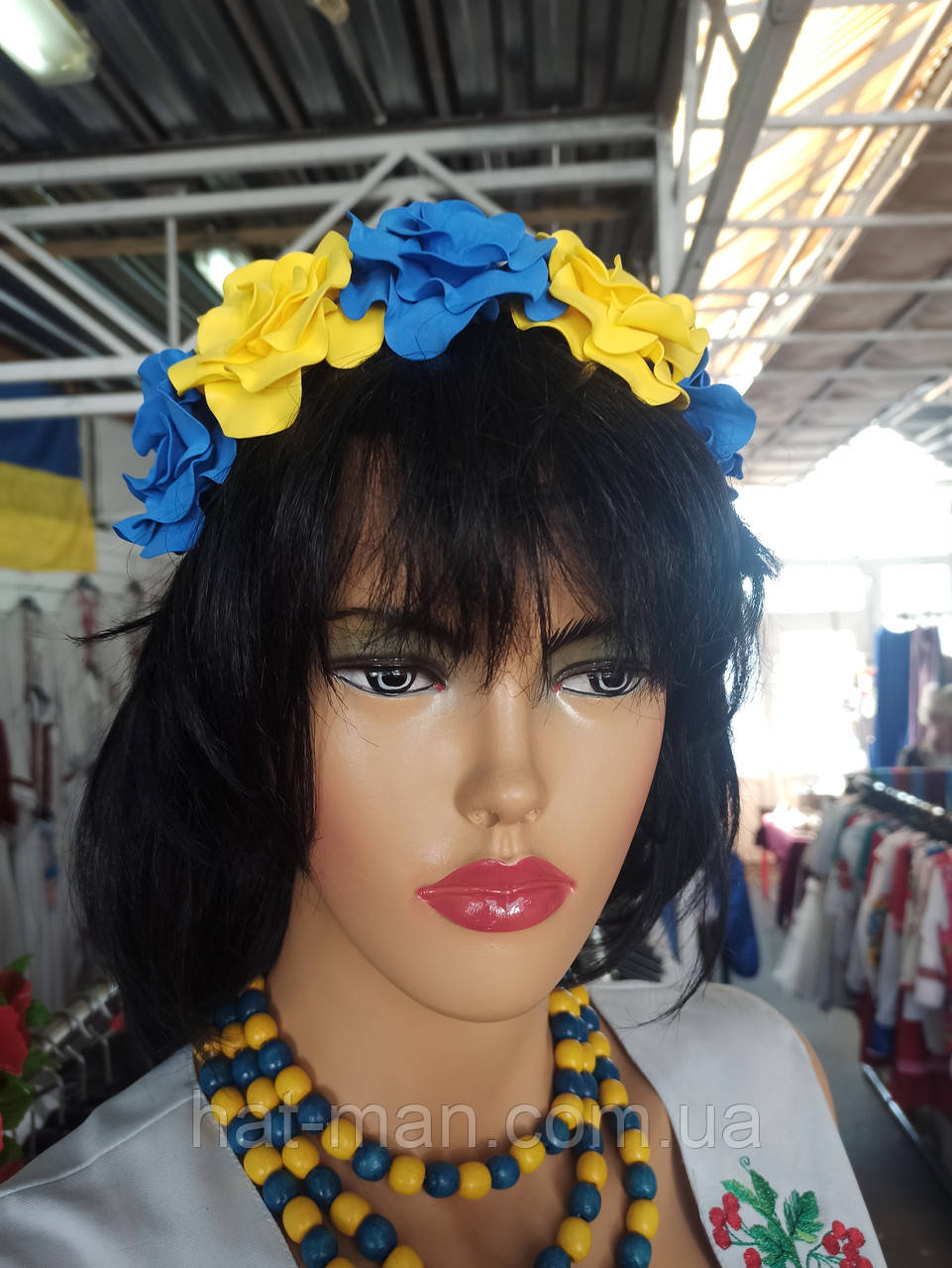 Обруч "Жовто сині маки"