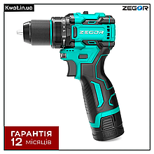 Шурупокрут акумуляторний безщітковий ZEGOR CDB-16BL 45 Нм Дві швидкості 2 АКБ 16 В 2 Ач ЗУ Кейс