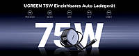 Автомобільний зарядний пристрій UGREEN Nexode 75 W 3-Port Super Fast Cigarette Lighter, фото 10