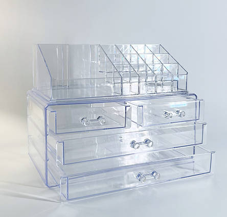 Акриловий органайзер для зберігання косметики та біжутерії на 4 яруси (MA-61) YU227, фото 1