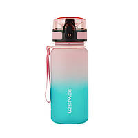 Пляшка для води UZSPACE 3034(Pink-Blue) 350 мл, рожево-блакитна