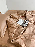 Постільна білизна ЄВРО, комплект постільної білизни золотистого кольору. Преміум, фото 6