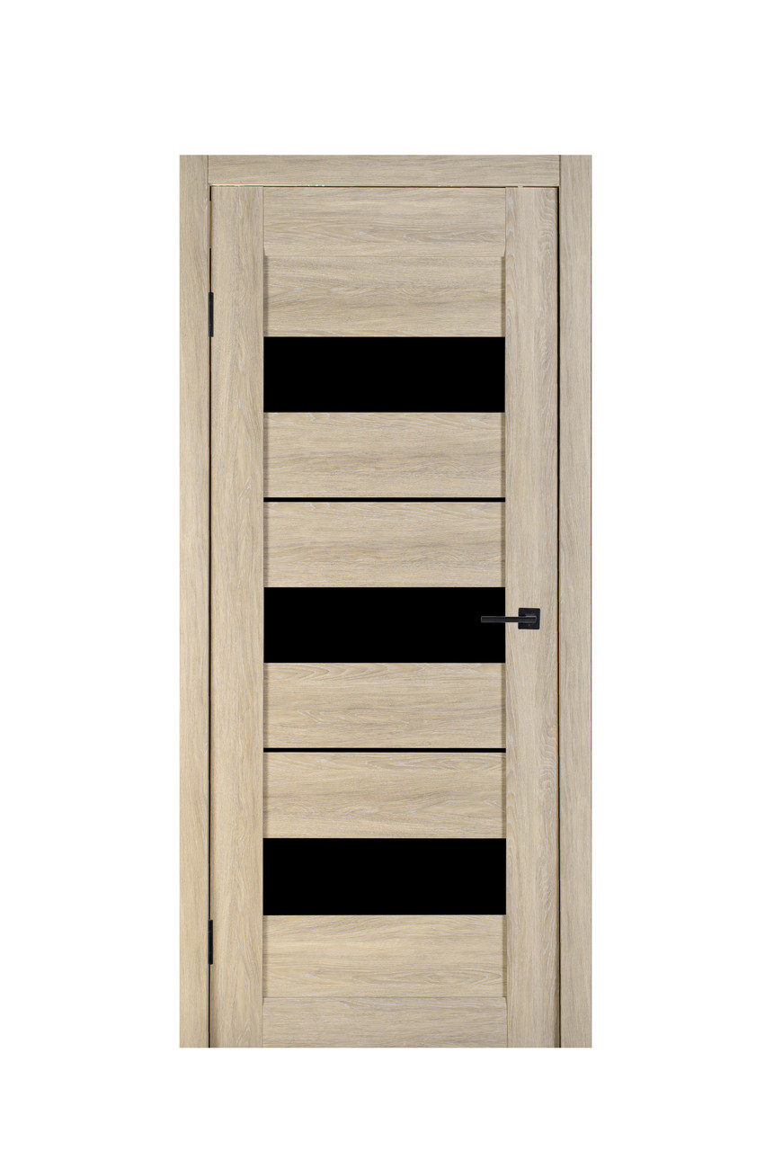 Двері Релікт Трес Дуб Grey + Чорне скло 80*200 см Міжкімнатні двері в будинок Класичні двері для дому