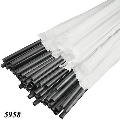 Соломка в індивідуальній упаковці d5 210 мм 200 шт Чорна