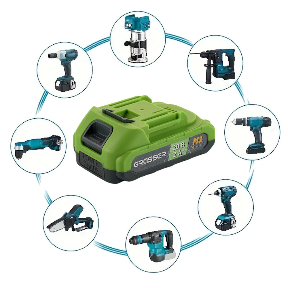 Акумуляторна батарея 20В, 2А/год, Li-ion, Grosser, фото 1