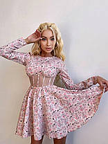 Красива жіноча сукня з пишною спідницею сонце квітковий принт Smb9338, фото 5