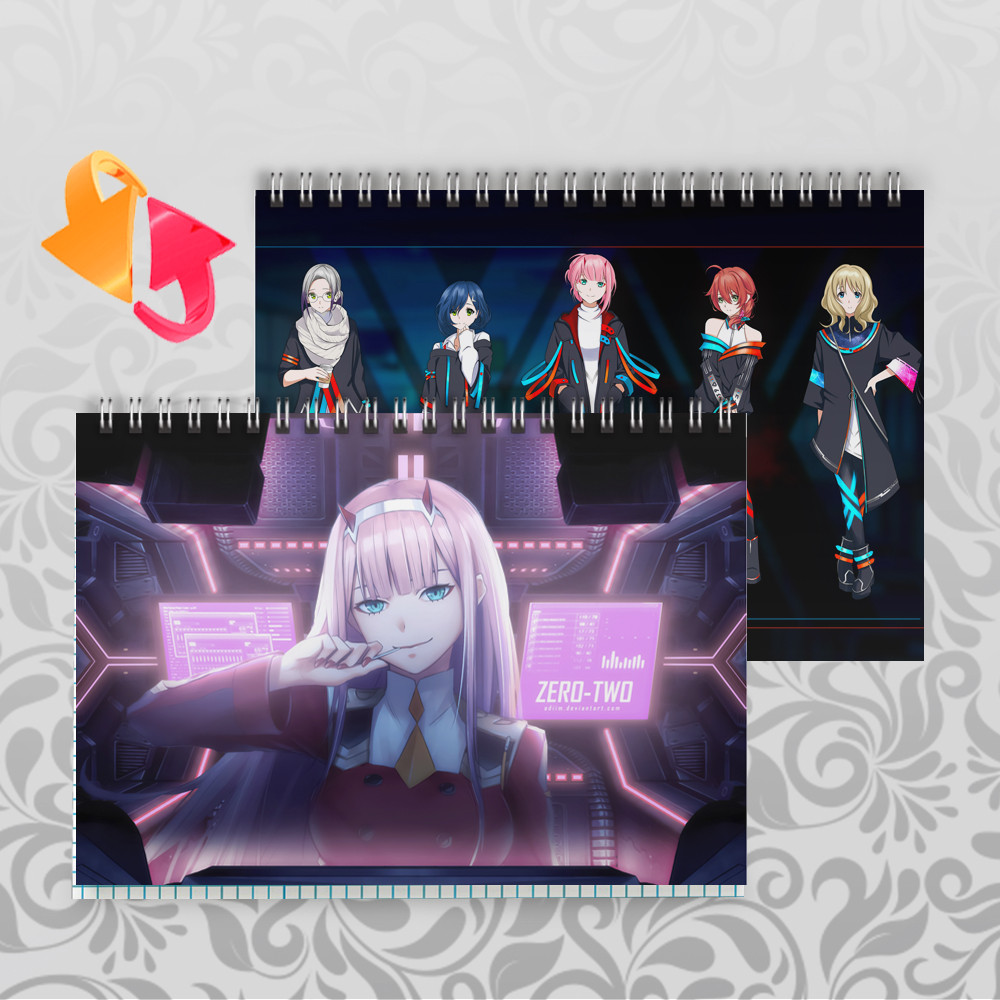 Зошит А5 48 арк. на пружині у клітинку 60 гр.м² Darling in the FranXX / Милий у Франксі