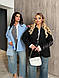 Базовий піджак стильний літній жакет жіночий діловий блейзер батал з вишивкою на рукаві великих розмірів VS, фото 7