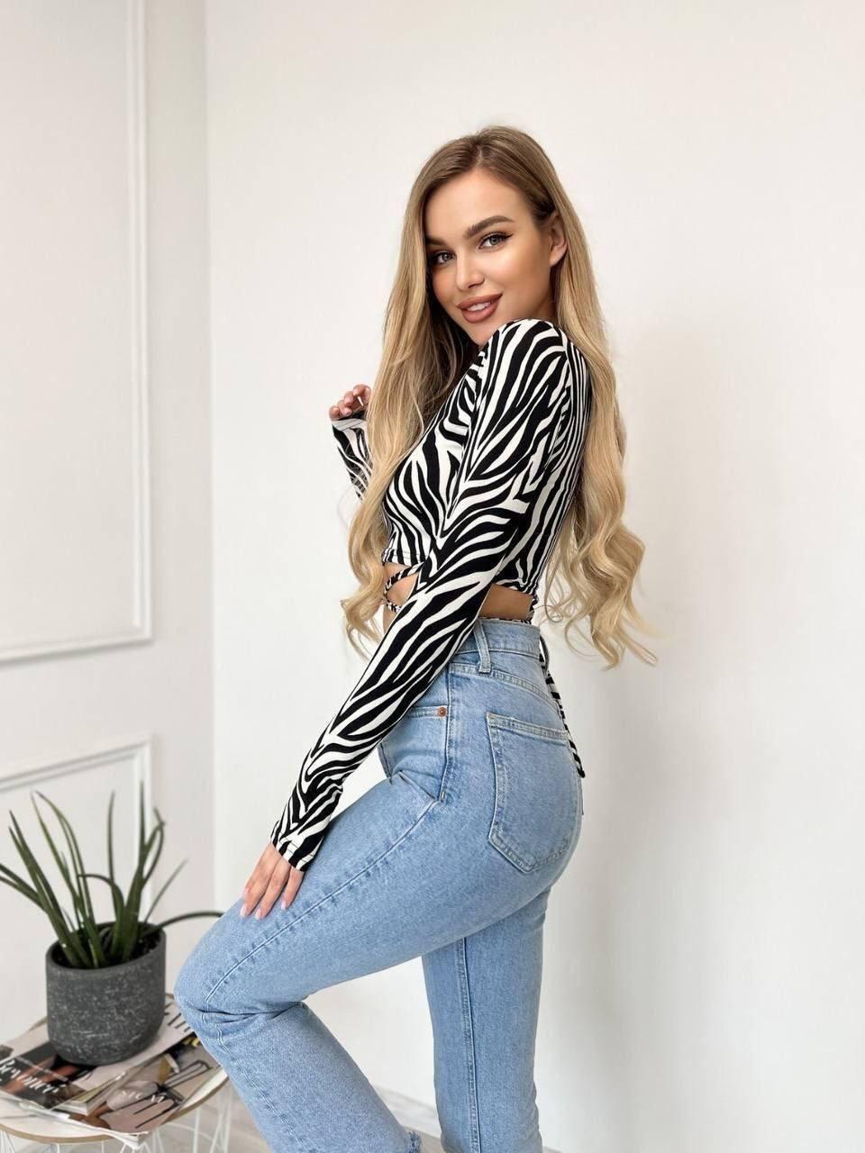 Жіночий базовий лонгслів у стилі Zara що обтягує прогулянковий укорочений кроп топ кофта з зав'язками VS