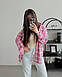 Модна базова стильна жіноча картата фланелева подовжена сорочка в весняну клітку в стилі оверсайз VS, фото 3