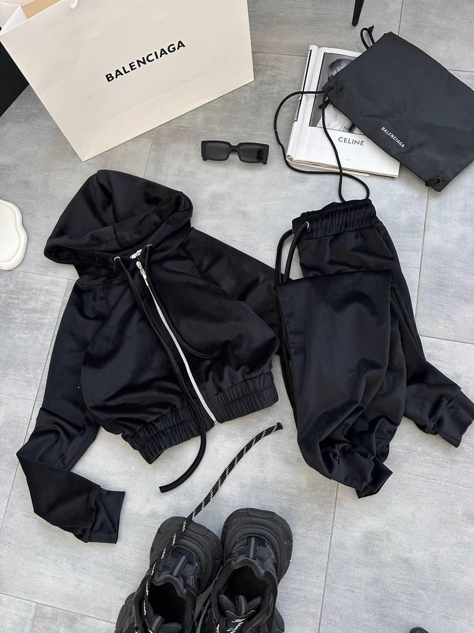 Жіночий велюровий костюм двійка м'який прогулянковий плюшевий велюр спорт кофта на блискавці штани джоггери, фото 1