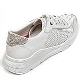 Жіночі шкіряні кросівки білого кольору на шнурівці з перфорацією 230471(229) розмір 36, фото 7