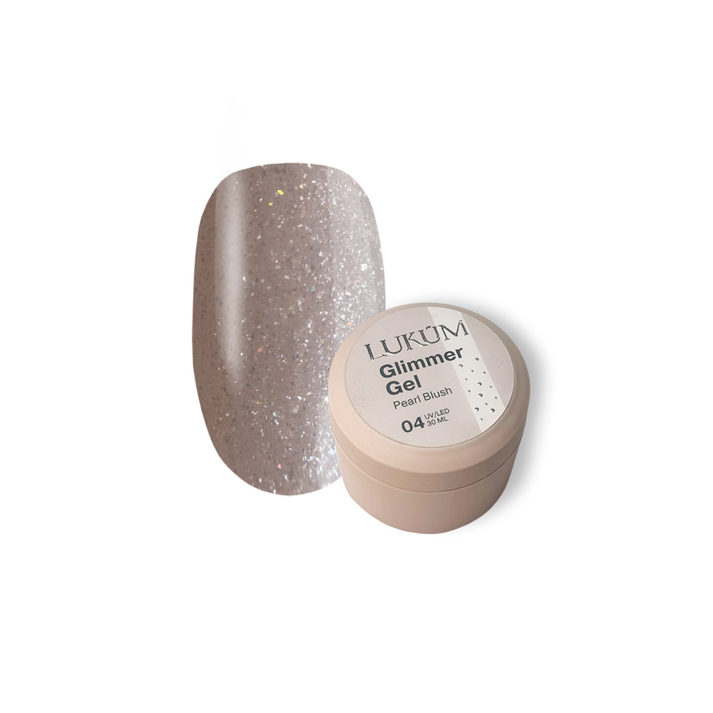 Моделюючий гель Lukum Builder Gel Glimmer №04 Pearl Blush з перловим шиммером, 30 мл