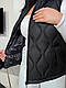 Базовий жіночий теплий жилет стильна весняна стеганний жилет безрукавка на блискавці з кишенями батал VS, фото 4