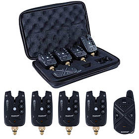 Набір рибальських сигналізаторів клювання з пейджером у кейсі 4 + 1 World4Carp