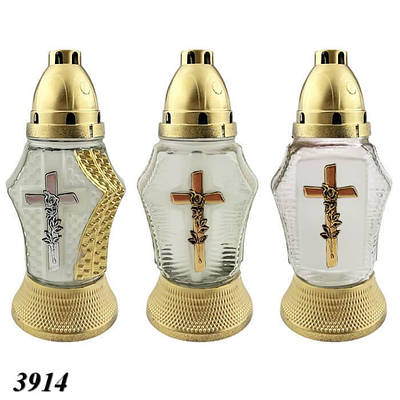 Свічка лампадка скло Хрест d 11.5 см h 25 см