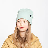 Шапка бавовняна Рубчик Puma (відворот) св.оливка