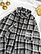 Модна жіноча картата блузка котонова подовжена сорочка MIU MIU в клітинку весняна оверсайз 42-48 фланель OS, фото 4