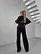 Жіночий велюровий м'який костюм для прогулянок CHANEL велюр подовжена кофта на блискавці штани палаццо OS, фото 4