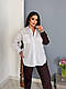 Жіночий базовий літній джинсовий костюм прогулянковий двійка джинс котон штани м сорочка довгий рукав батал OS, фото 10
