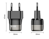 Адаптер мережевий — зарядний пристрій Kuulaa KL-CD34 20W Super Si Type-C (у коробці) чорний, фото 3