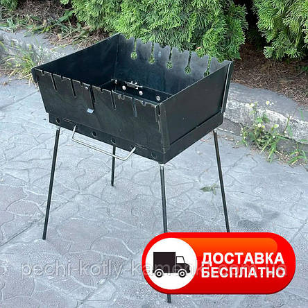 Мангал-валіза на 6 шампурів дворівневий 3 мм, фото 1