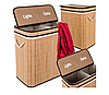 Кошик для білизни з бамбука — двокамерний Ruhhy 24269, фото 2