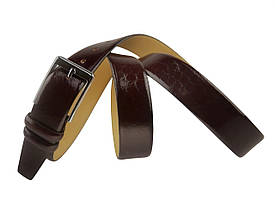 Ремінь чоловічий шкіряний Voronin 12591 бордовий 126 см