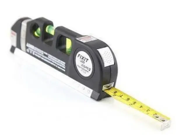 Лазерний рівень із вбудованою рулеткою FIXIT Laser Level Pro 3 4в1 рулетка лінійка, фото 1