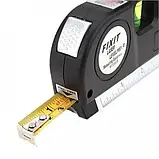 Лазерний рівень із вбудованою рулеткою FIXIT Laser Level Pro 3 4в1 рулетка лінійка, фото 4