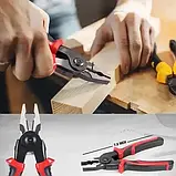 Плоскогубці 5 в 1 з насадками кусачки, бокоріз, стрипер та ножиці по металу / Багатофункціональні плоскогубці, фото 3