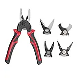 Плоскогубці 5 в 1 з насадками кусачки, бокоріз, стрипер та ножиці по металу / Багатофункціональні плоскогубці, фото 4