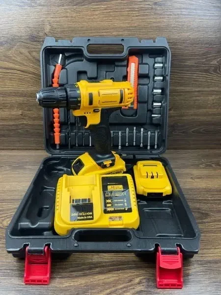 Акумуляторний шуруповерт 24V з набором інструментів у кейсі, Шуруповерт, фото 1